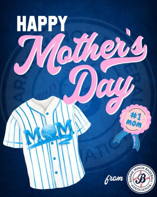 To all the moms, grandmas, stepmoms, billet moms, and mother figures who spend their seasons with us, thank you.

Thank you for the early mornings, packed snacks, washed uniforms, post-game pep talks, long drives, loud cheers, and unconditional support through every strikeout and every win. Behind every player is someone who believed in them first.

Today we celebrate all of the incredible moms and mother figures who help make our baseball community feel like family. Happy Mother’s Day from all of us at Barrie Minor Baseball 💙